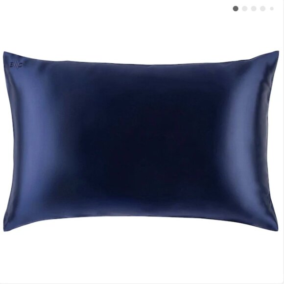 SLIP SILK PILLOWCASE NAVY - Picture 1 of 3
